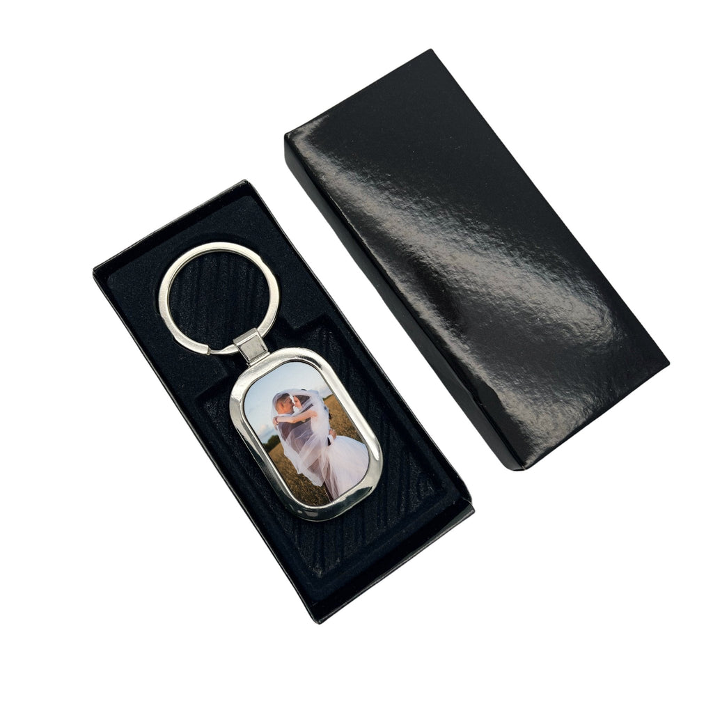 Personalised Photo Message Text ID Wedding Special Occasion Memory Tag Keyring with Gift Box