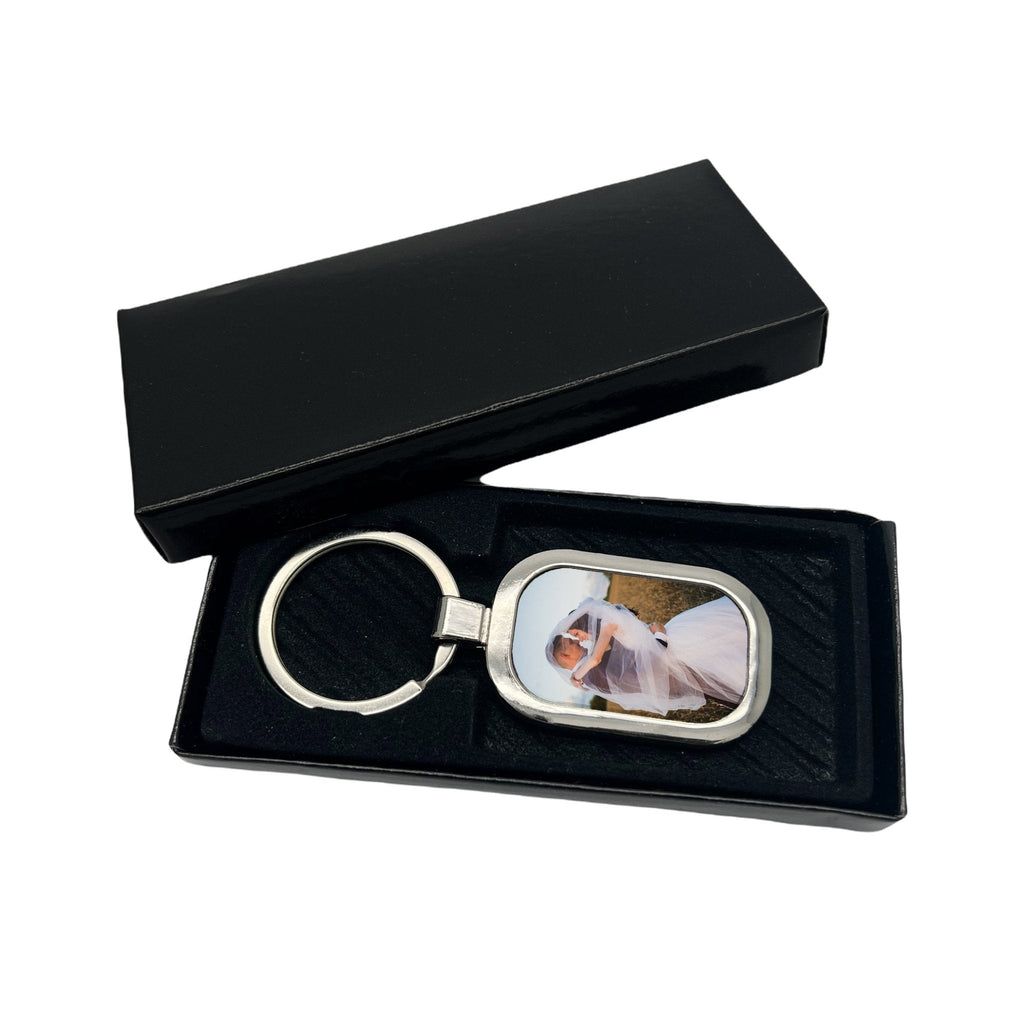 Personalised Photo Message Text ID Wedding Special Occasion Memory Tag Keyring with Gift Box