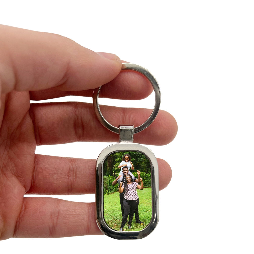 Personalised Photo Message Text ID Wedding Special Occasion Memory Tag Keyring with Gift Box