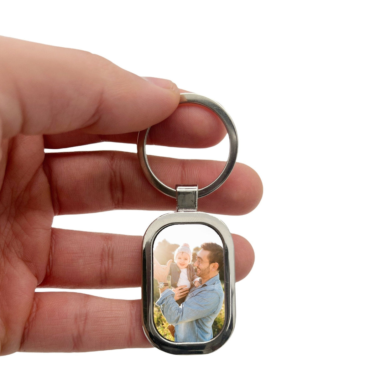 Personalised Photo Message Text ID Wedding Special Occasion Memory Tag Keyring with Gift Box