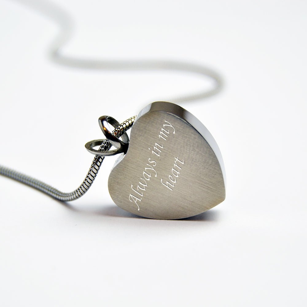 Pet Memorial Necklace – Personalised Stainless Steel Heart Shaped Pendant