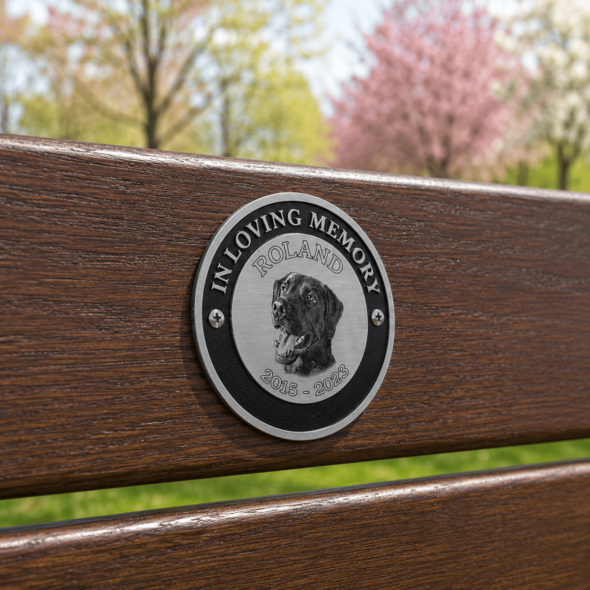 Photo Bench Plate - Custom Memorial Plaque | Personalised Photo Tribute