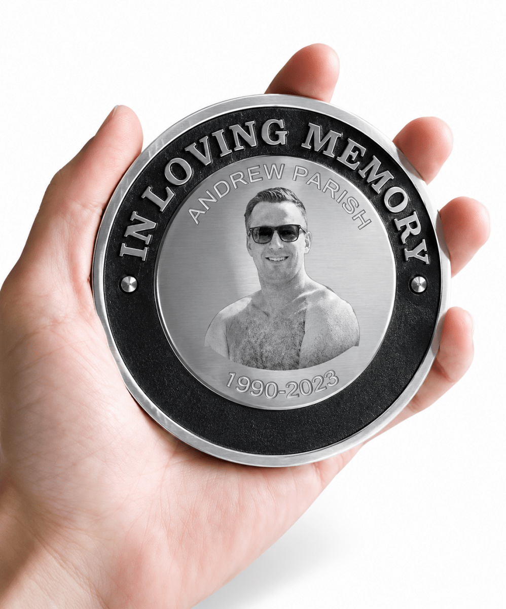 Photo Bench Plate - Custom Memorial Plaque | Personalised Photo Tribute