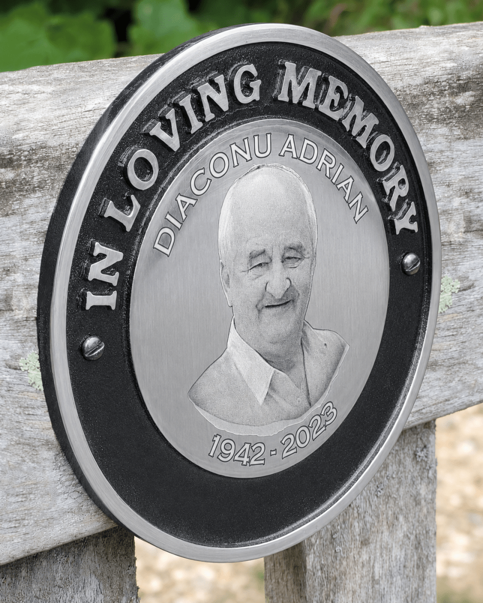 Photo Bench Plate - Custom Memorial Plaque | Personalised Photo Tribute