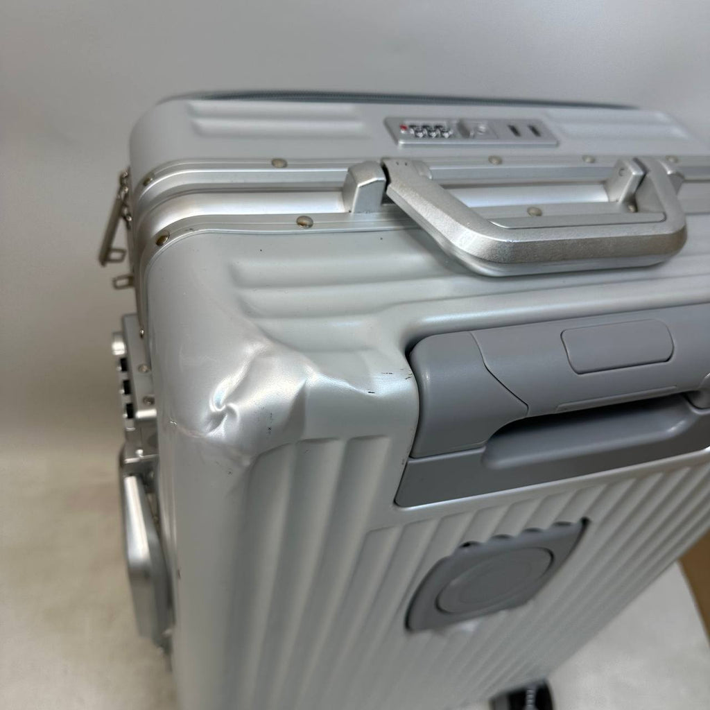 20 Inch Carry On Suitcase TSA Lock Hard Shell Aluminium Frame Silver Cabin Luggage
