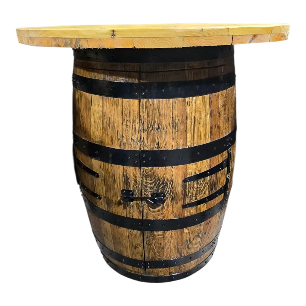Full Size Reclaimed Oak Bourbon Whisky Barrel Bar Handcrafted Sanded Varnished