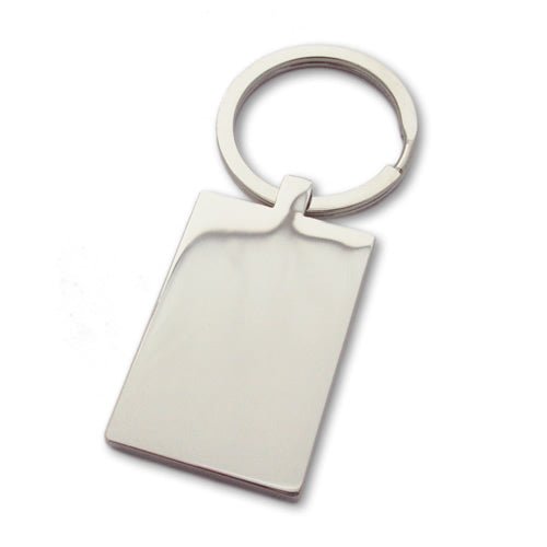 Personalised Rectangle Photo Keyring – Stainless Steel Photo & Text Engraving