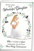 with love to a wonderful daughter  on her first holy communion  card