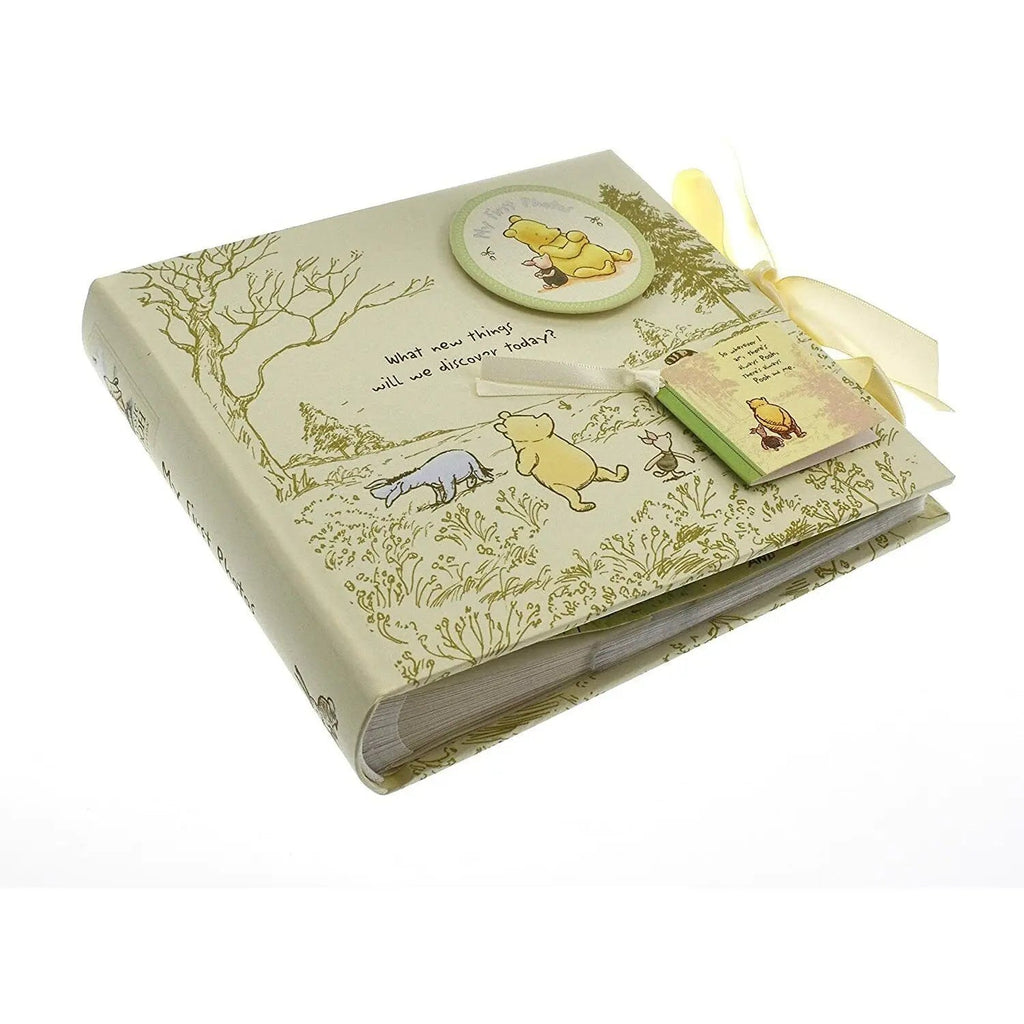 Disney Pooh Baby Photo Album 6x4 Pictures Keepsake Book Ribbon Gift Classic New