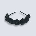 Caprilite Velvet Rose Crown Headband Garland Gothic Halloween Alice Band - Black, Red, Maroon