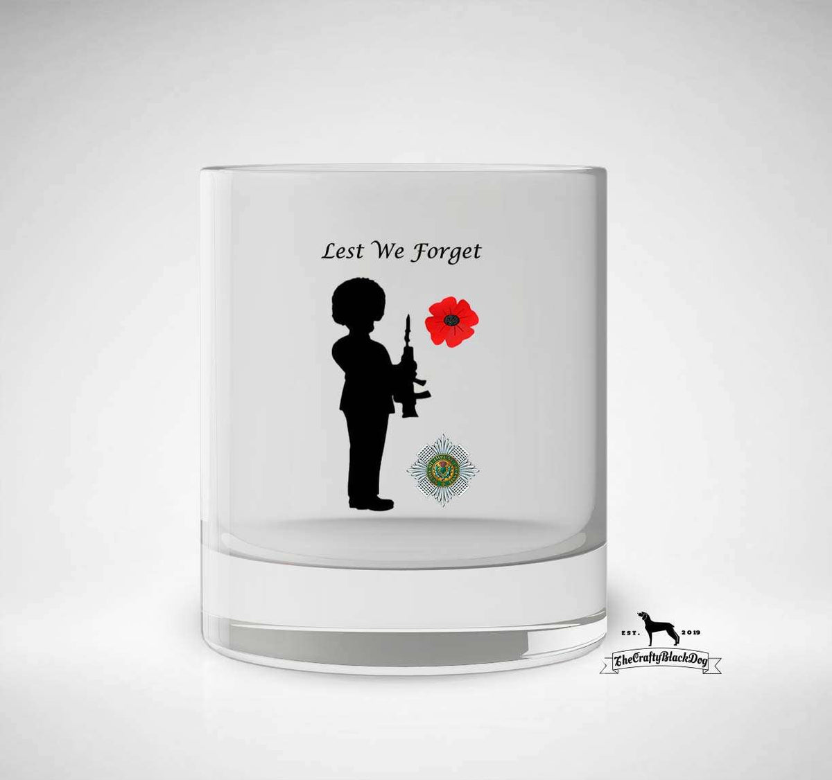 Lest We Forget - Scots Guards - Whiskey/Spirit Glass