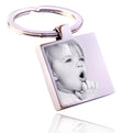 Engraved Square Keychain – Custom Photo Keyring With Mirror Finish & Velvet Pouch