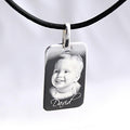 Personalised Silver Dog Tag – Sterling Silver Necklace | Custom Engraved Photo Pendant