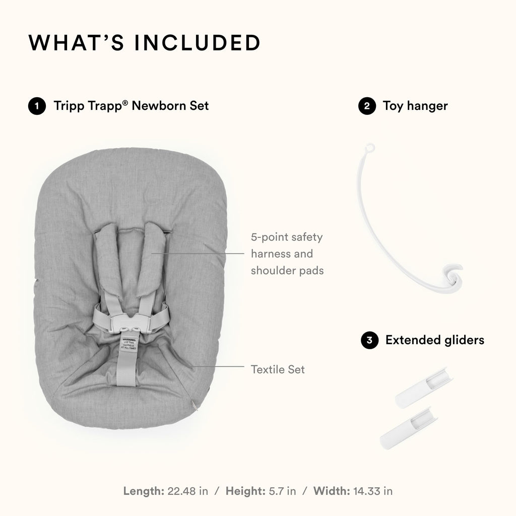 Stokke Tripp Trapp Newborn Set Grey – Infant Seat for Birth to 20 lbs | Cozy, Safe & Easy to Use