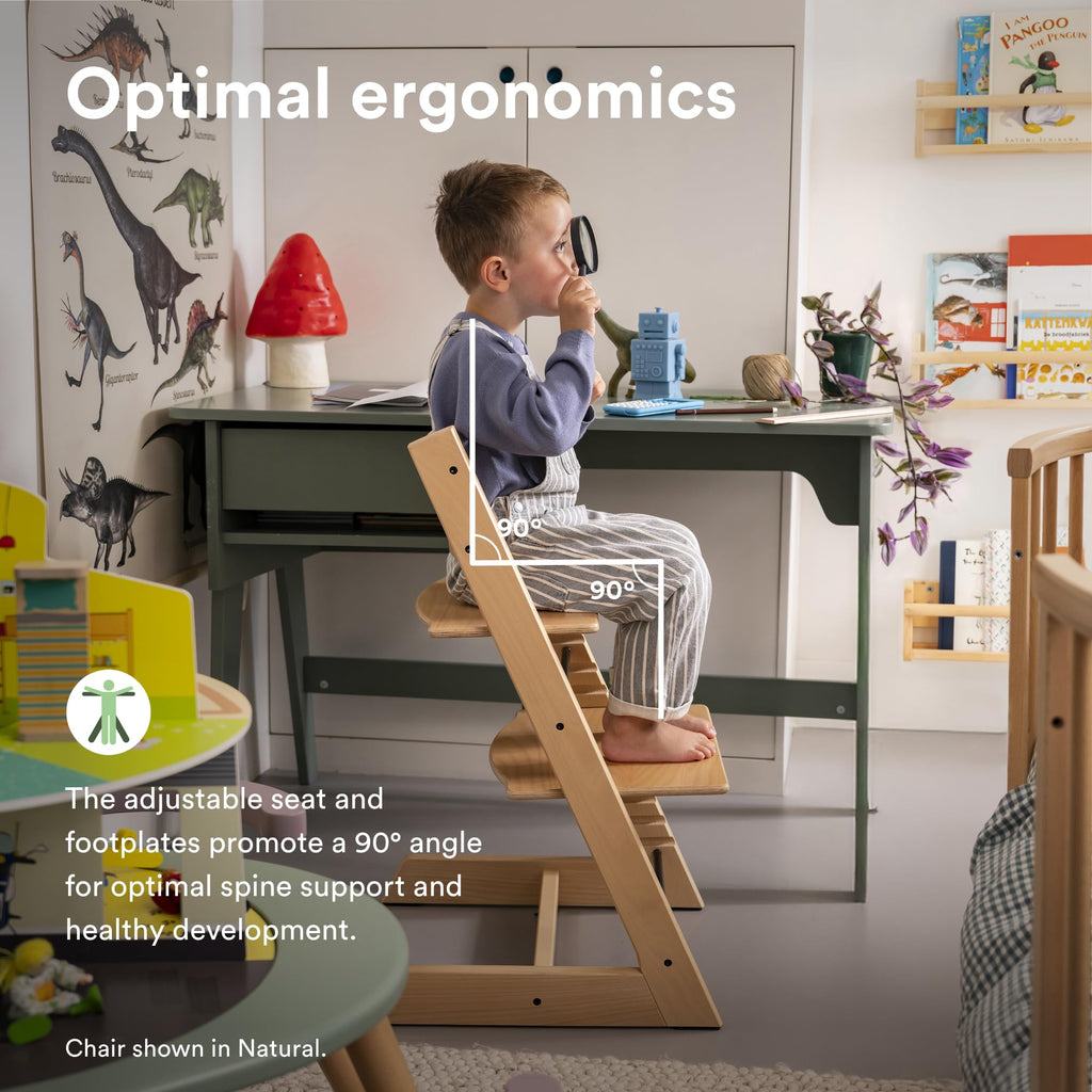 Stokke Tripp Trapp Chair Whitewash – Adjustable, Convertible for Toddlers to Adults