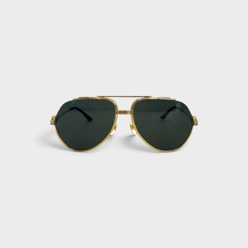 Rounded Frame Sunglasses Gold Black