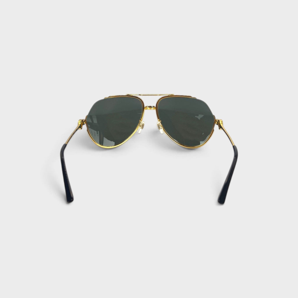Rounded Frame Sunglasses Gold Black