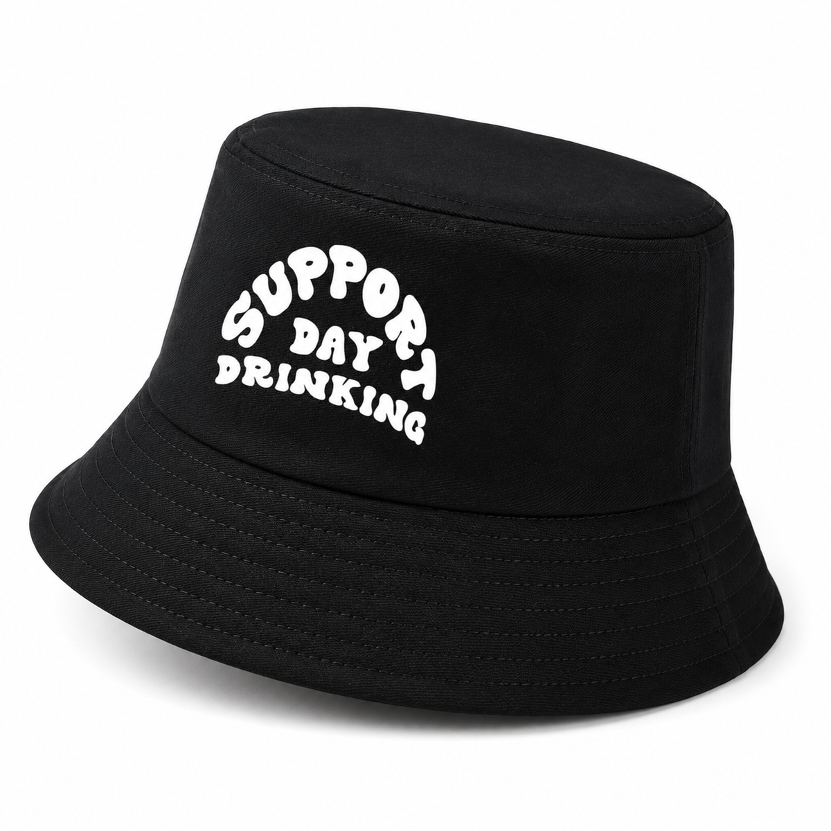 Support Day Drinking Bucket Hat – Black Festival Party Hat