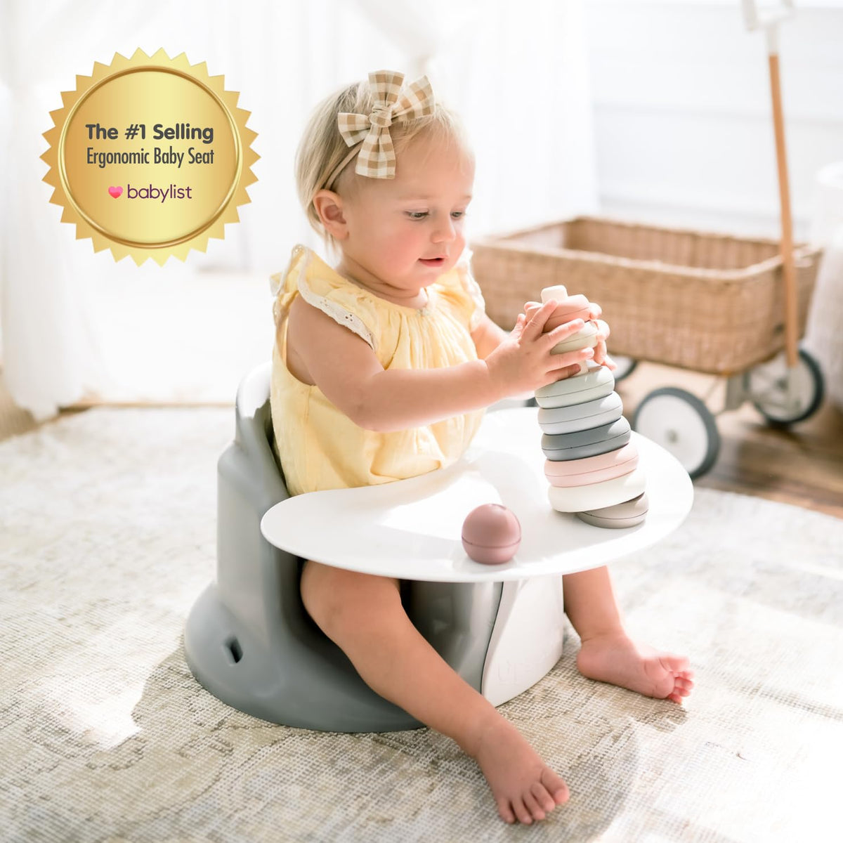 Upseat – The Original Ergonomic Baby Floor & Booster Seat with Tray (4–24 Months)