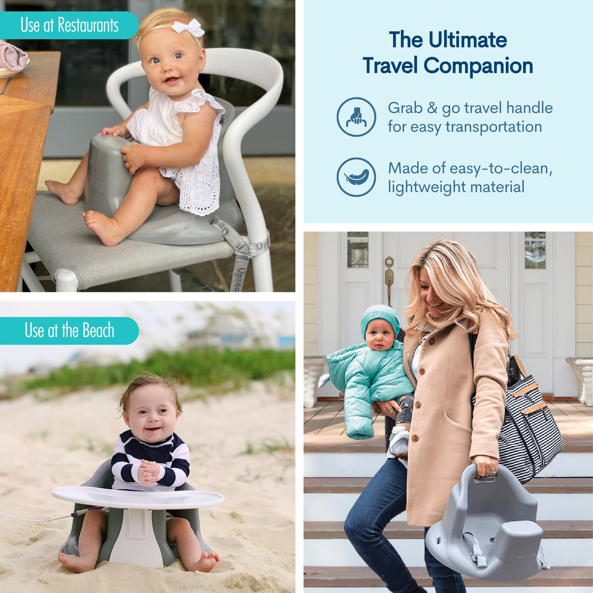 Upseat – The Original Ergonomic Baby Floor & Booster Seat with Tray (4–24 Months)