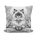 Glamour Ragdoll Line Art Cotton Cushion