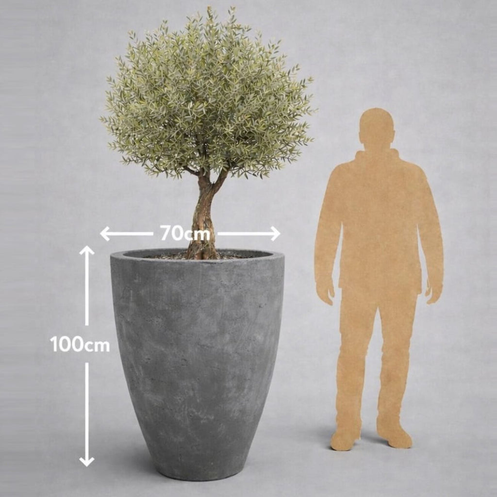 Vessara | Onyx Dusk – 100cm XXL Concrete Tall Vase Planter – 172L Round Plant Pot