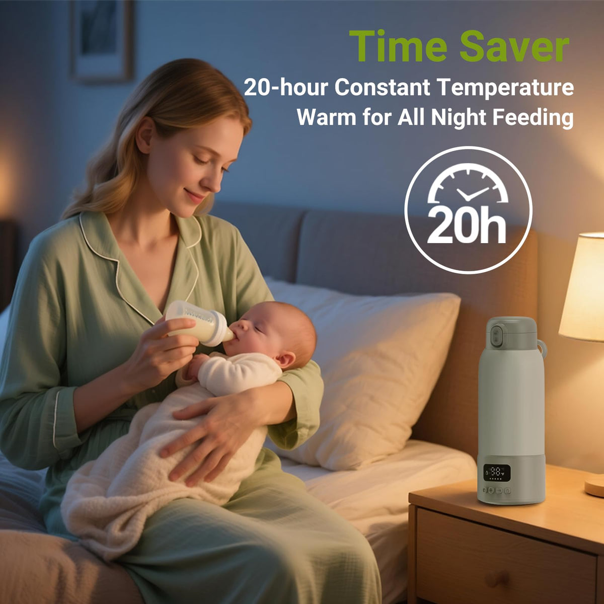 Visnok Portable Milk Warmer — 17oz Capacity, Fast Heating, Pasteurization, Travel Ready