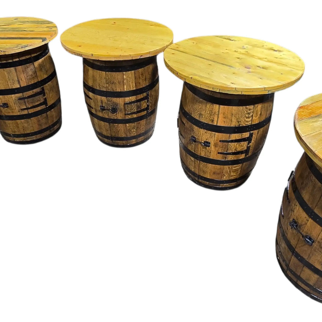Full Size Reclaimed Oak Bourbon Whisky Barrel Bar Handcrafted Sanded Varnished