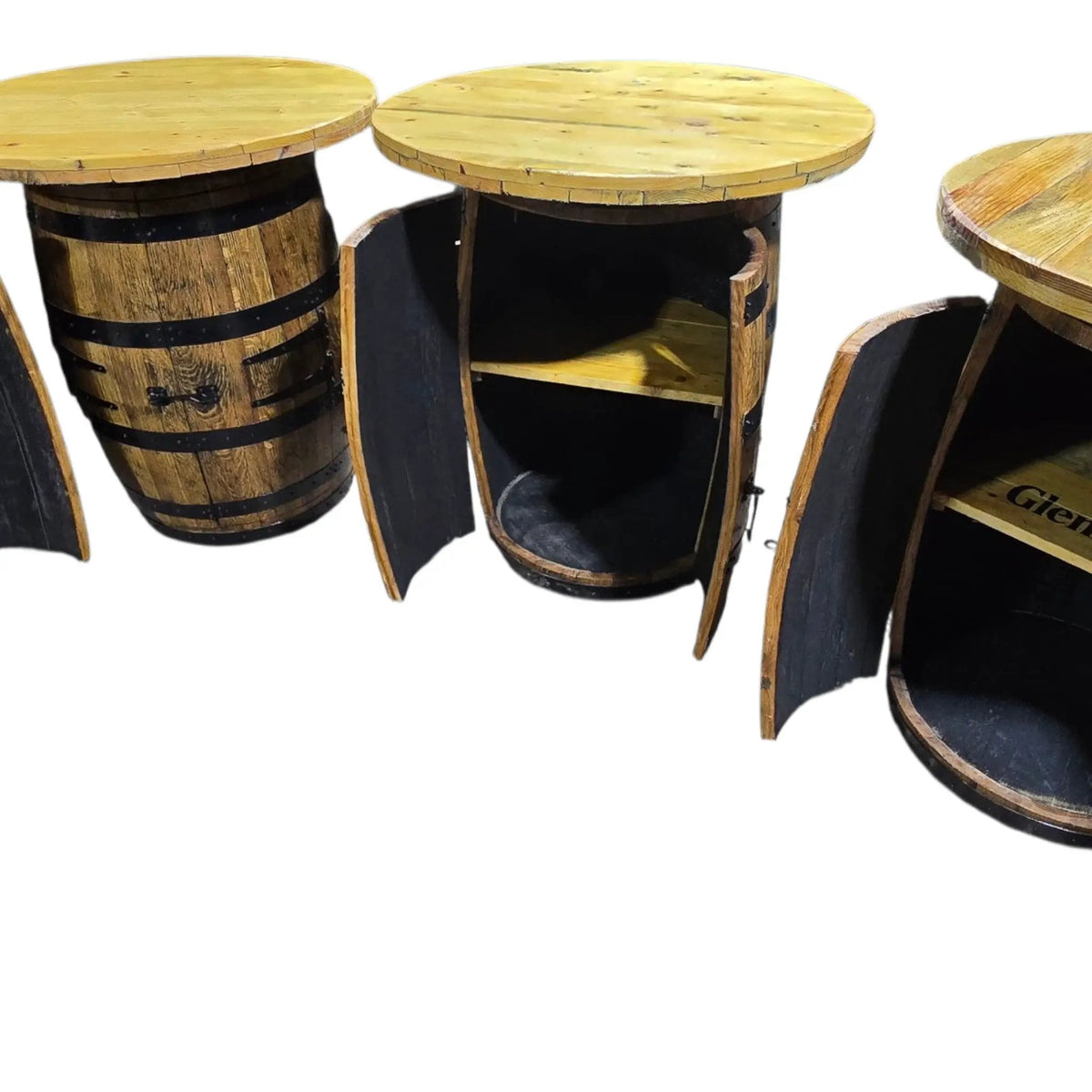 Full Size Reclaimed Oak Bourbon Whisky Barrel Bar Handcrafted Sanded Varnished