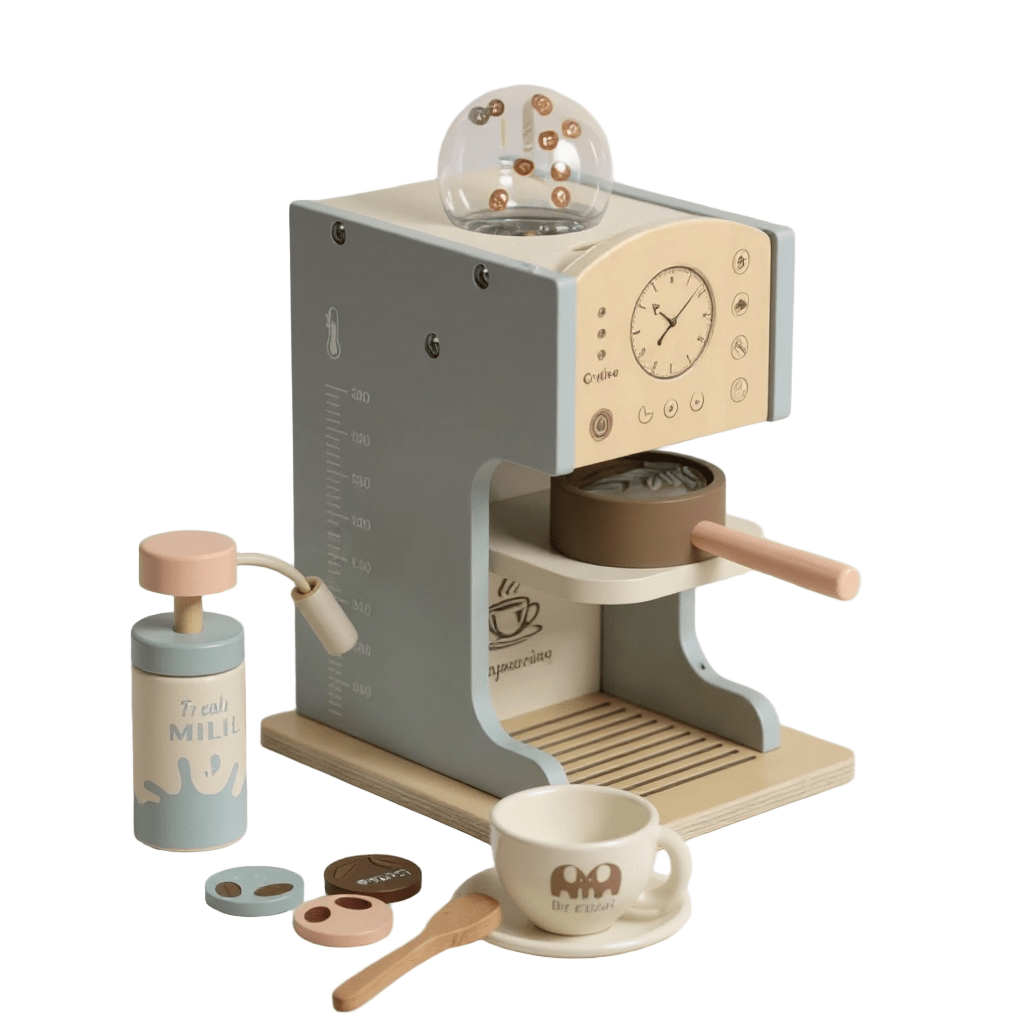 Wooden Coffee Maker Toy Set – Blue